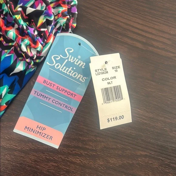 Swim Solutions Multicolor One-Piece Swimsuit - Picture 7 of 8